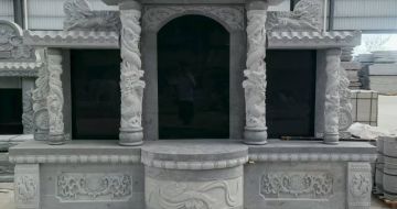 洛阳 芝麻灰高档墓碑，土墓，可定制