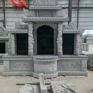 洛阳 芝麻灰高档墓碑，土墓，可定制
