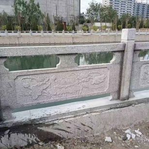 洛阳 芙蓉白大花桥梁、河道，石材栏杆、围栏、护栏
