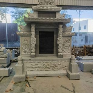 洛阳 芝麻灰高档墓碑、土墓，一套也支持定做