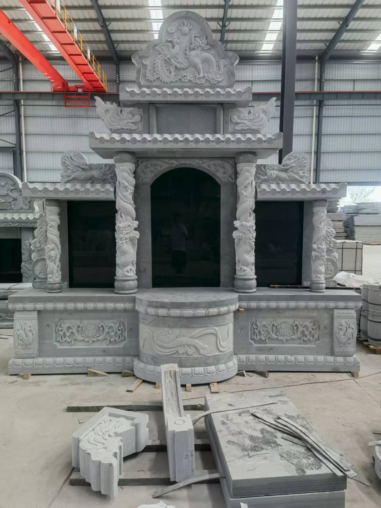 洛阳 芝麻灰高档墓碑，土墓，可定制