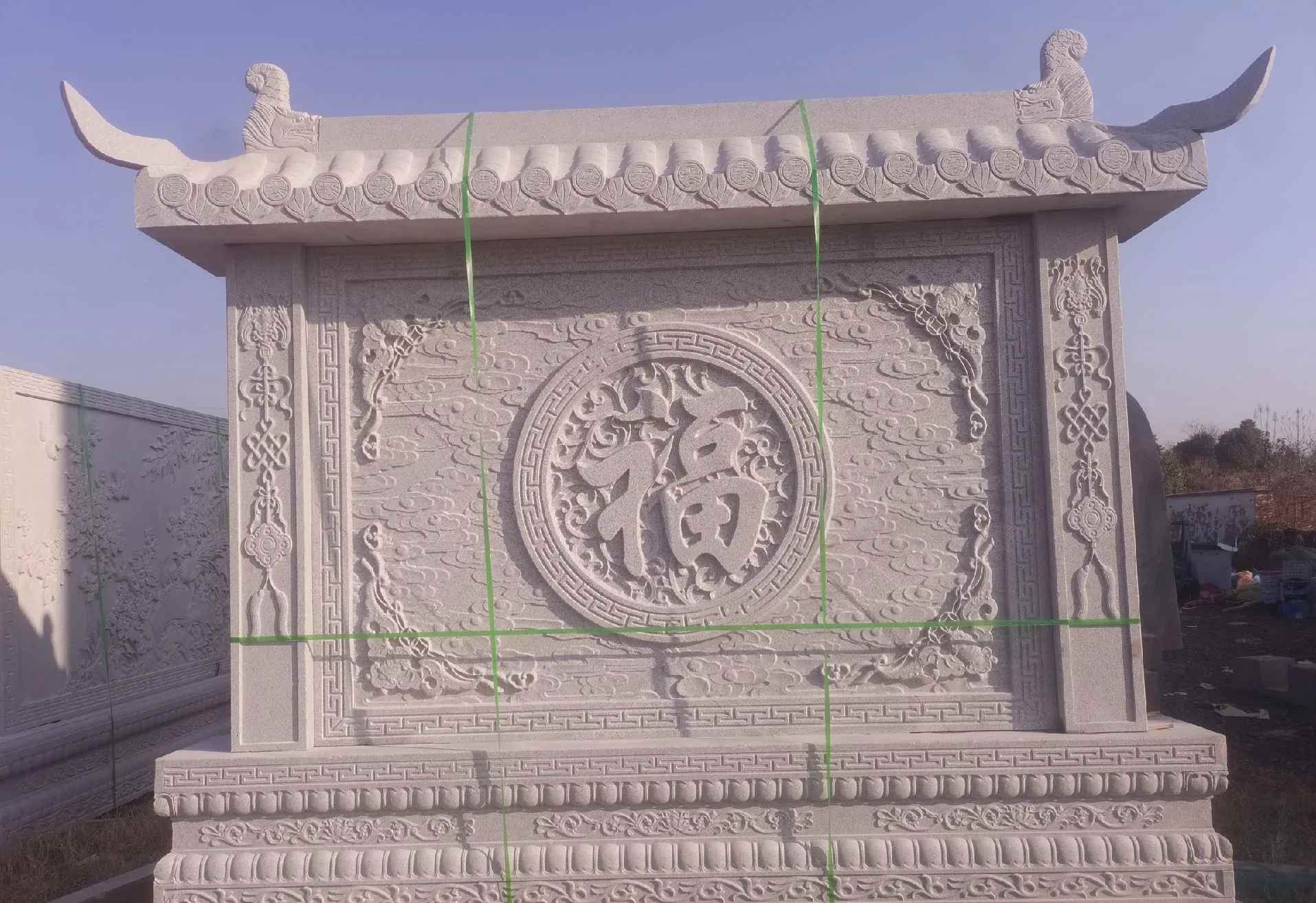 洛阳 芝麻白花岗岩屏风，照壁，影壁